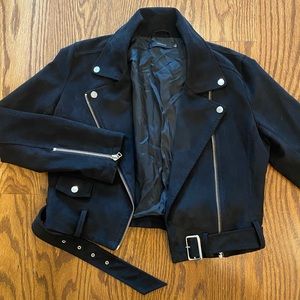 Aritzia Black Suede Moto Jacket